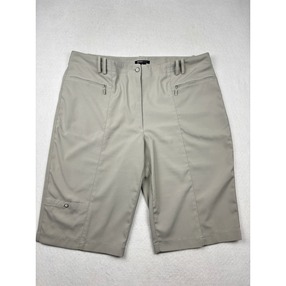 DKNY Golf Shorts Womens 18 Bermuda Straight Leg Zipper Pocket